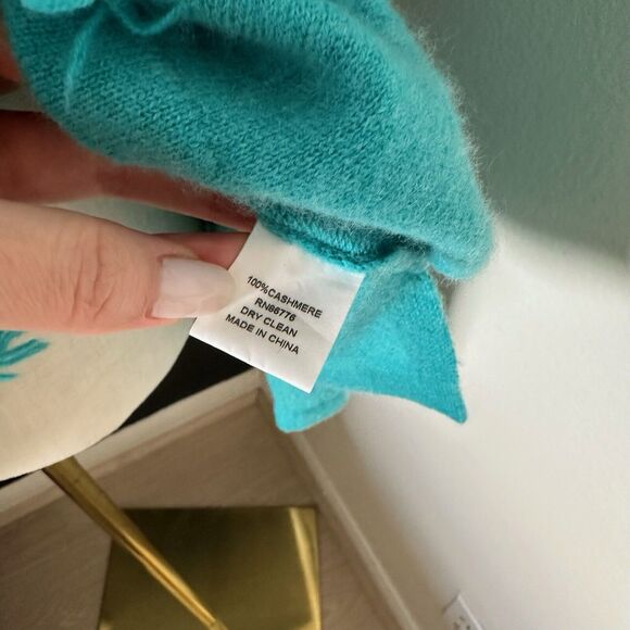 209 wst 38 100% Cashmere Knit Fringe Pullover Sweater - Picture 6 of 8